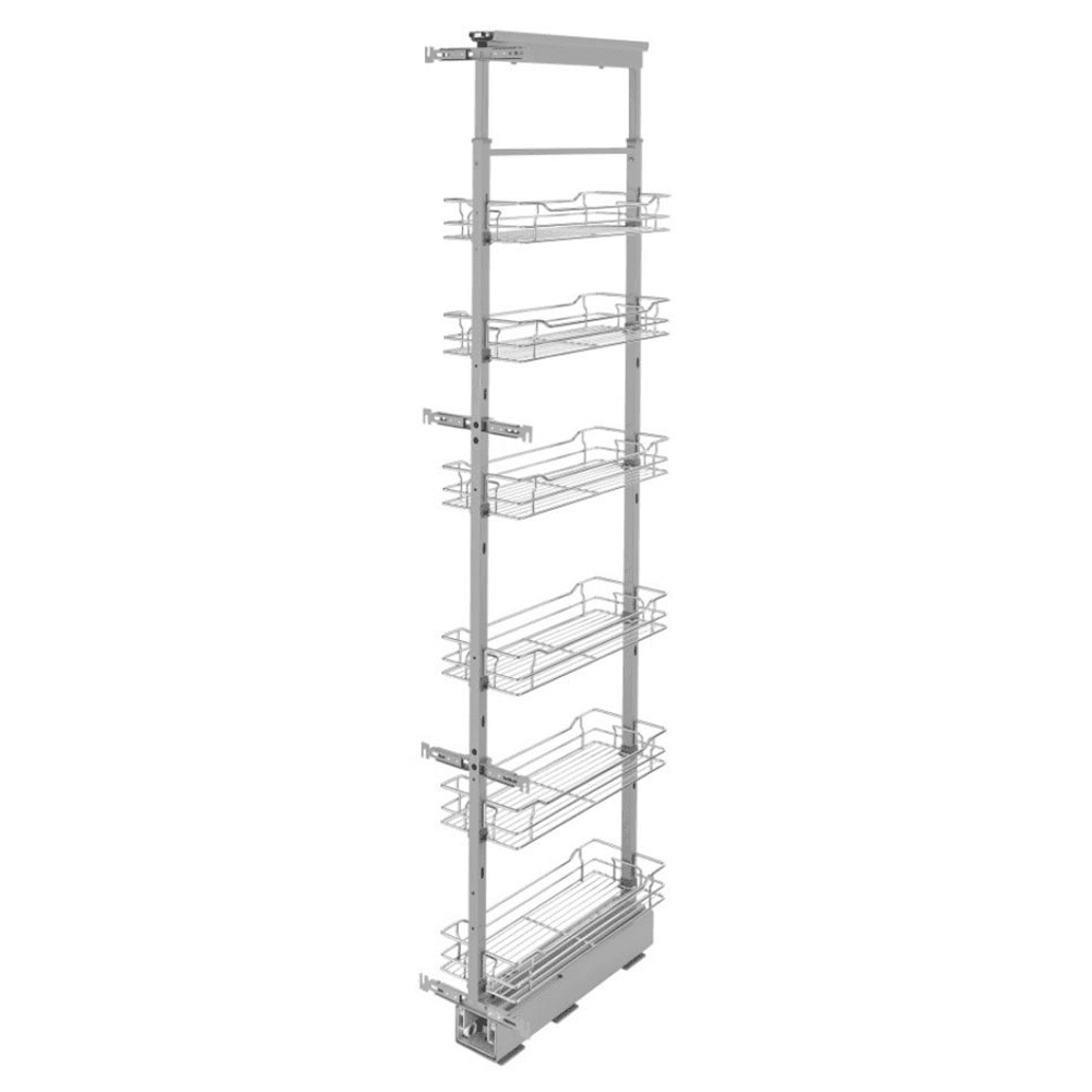 8-1/4" x 73-5/8" 6-Shelf Pullout Pantry with Soft-Closing, Chrome - Main Image