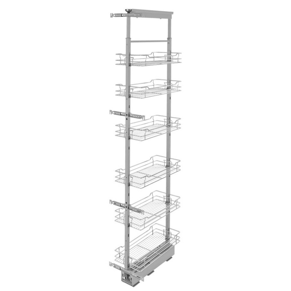 10-1/4" x 73-5/8" 6-Shelf Pullout Pantry with Soft-Closing, Chrome - Main Image