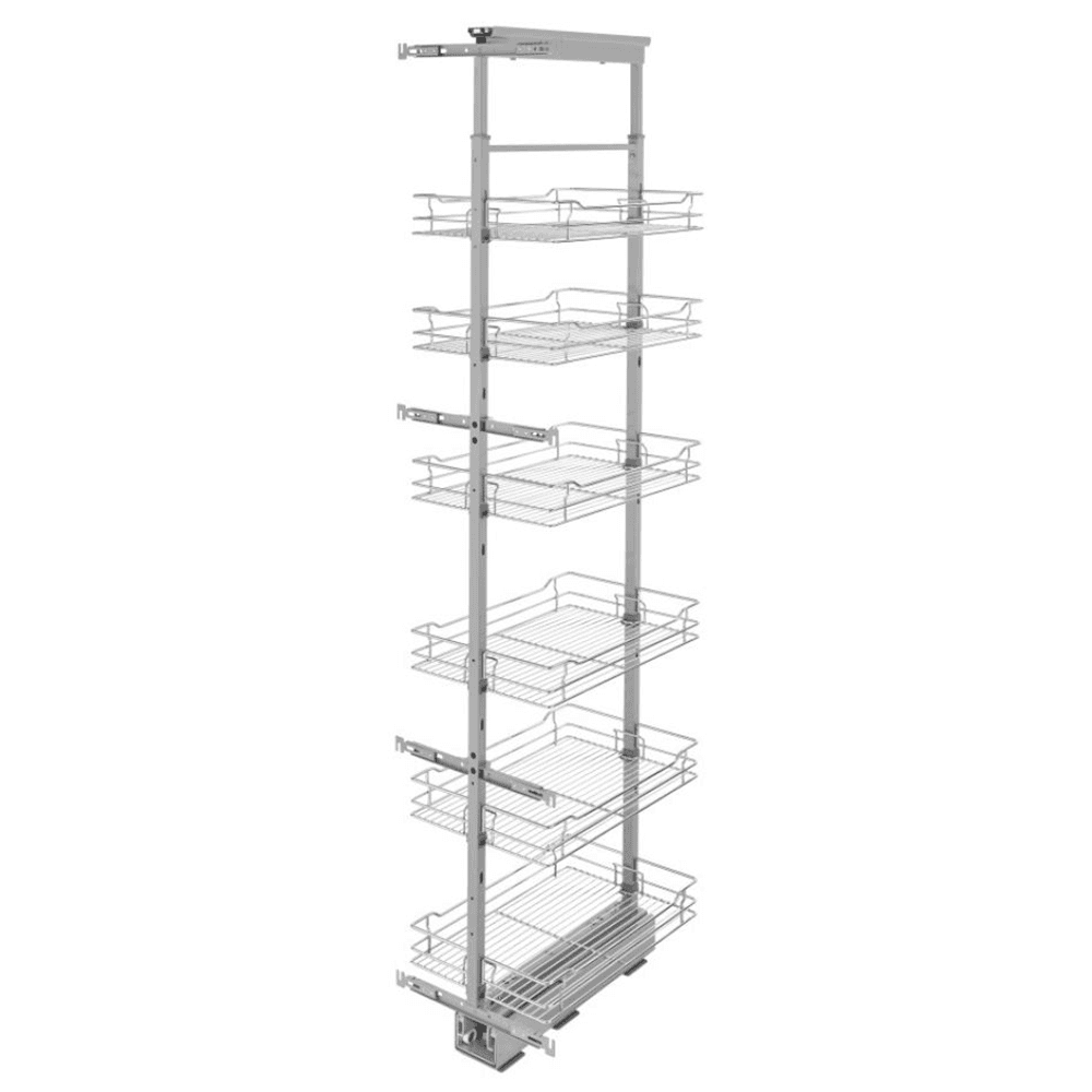 14-1/4" x 73-5/8" 6-Shelf Pullout Pantry with Soft-Closing, Chrome - Main Image