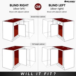 2-Tier Girasolo Right-Hand Blind Corner Pull-Out with Soft-Closing for 12" Cabinet Opening, Light Brown - Alt Image 3
