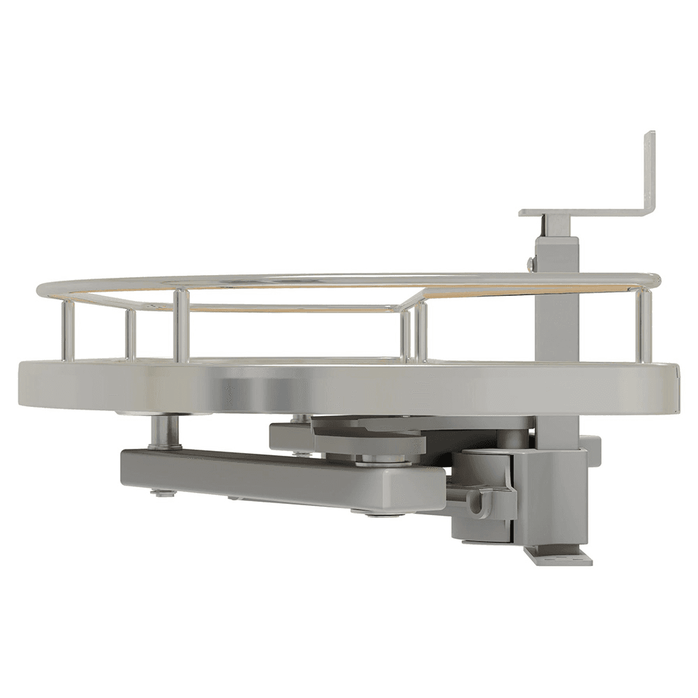 Single-Tier Girasolo Left-Hand Wood Classic Shelves Blind Corner Optimizer with Soft-Close for 12" Cabinet Opening, Light Brown Alt 5 - Image