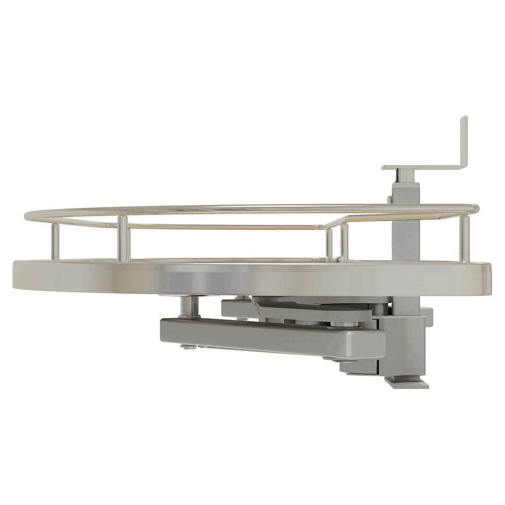 Single-Tier Girasolo Left-Hand Wood Classic Shelves Blind Corner Optimizer with Soft-Close for 15" Cabinet Opening, Light Brown Alt 5 - Image