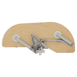 Single-Tier Girasolo Left-Hand Wood Classic Shelves Blind Corner Optimizer with Soft-Close for 15" Cabinet Opening, Light Brown Alt 8 - Image