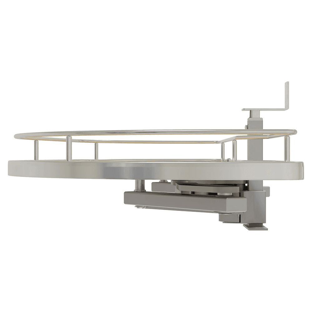 Single-Tier Girasolo Left-Hand Wood Classic Shelves Blind Corner Optimizer with Soft-Close for 18" Cabinet Opening, Light Brown Alt 5 - Image