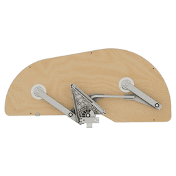 Single-Tier Girasolo Left-Hand Wood Classic Shelves Blind Corner Optimizer with Soft-Close for 18" Cabinet Opening, Light Brown Alt 8 - Image