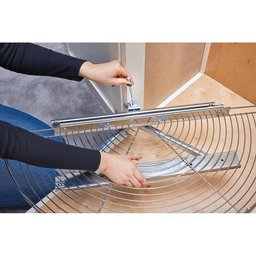 5-1/8" Chrome Wire Half Moon Organizer Blind Corner Cabinets, Silver Alt 6 - Image