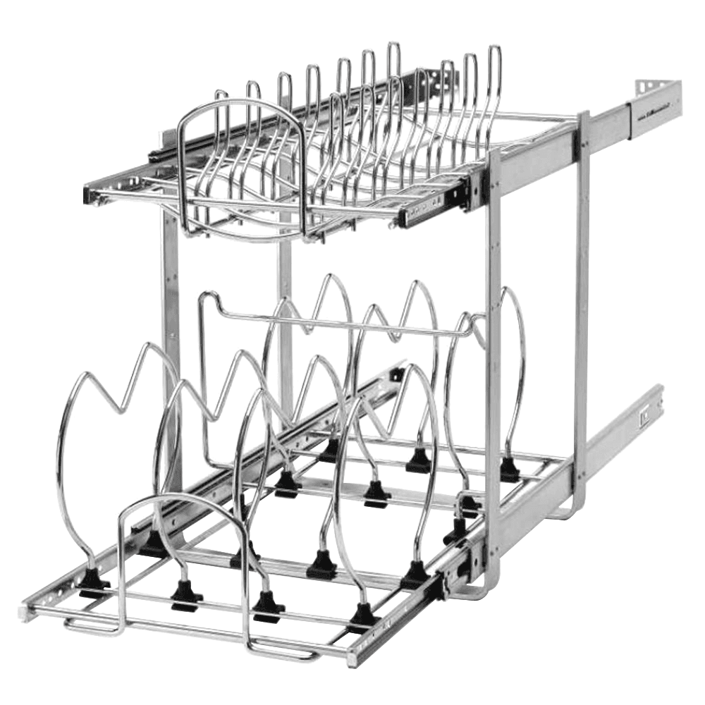 11-1/2" 2-Tier Cookware Organizer, Chrome - Main Image
