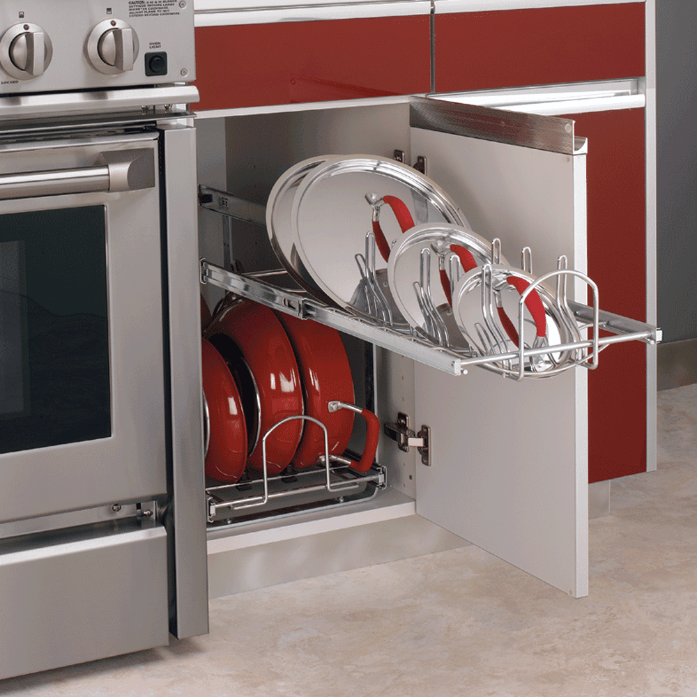 20-1/2" 2-Tier Cookware Organizer, Chrome - Alt Image 2