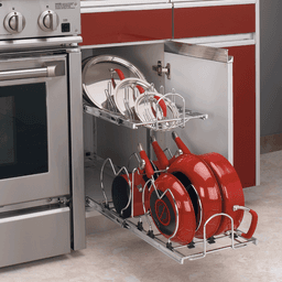 20-1/2" 2-Tier Cookware Organizer, Chrome - Alt Image 3