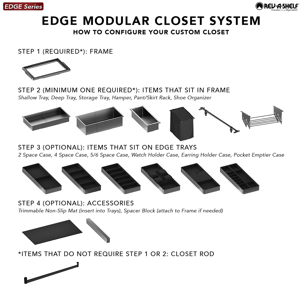 EDGE 20" Adjustable Shallow Drawer Insert for 5E100-2030-20-1 Alt 6 - Image