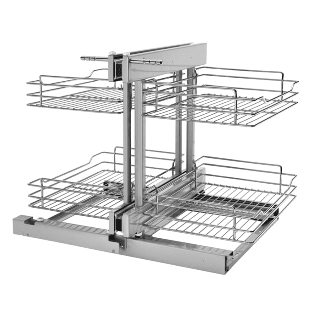 Universal Blind Corner Optimizer for 15" Cabinet Opening, Chrome - Main Image
