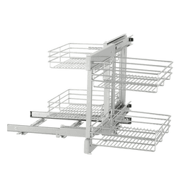 Universal Blind Corner Optimizer for 18" Cabinet Opening, Chrome - Alt Image 1