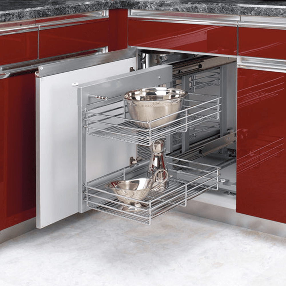 Universal Blind Corner Optimizer for 15" Cabinet Opening, Chrome - Alt Image 6