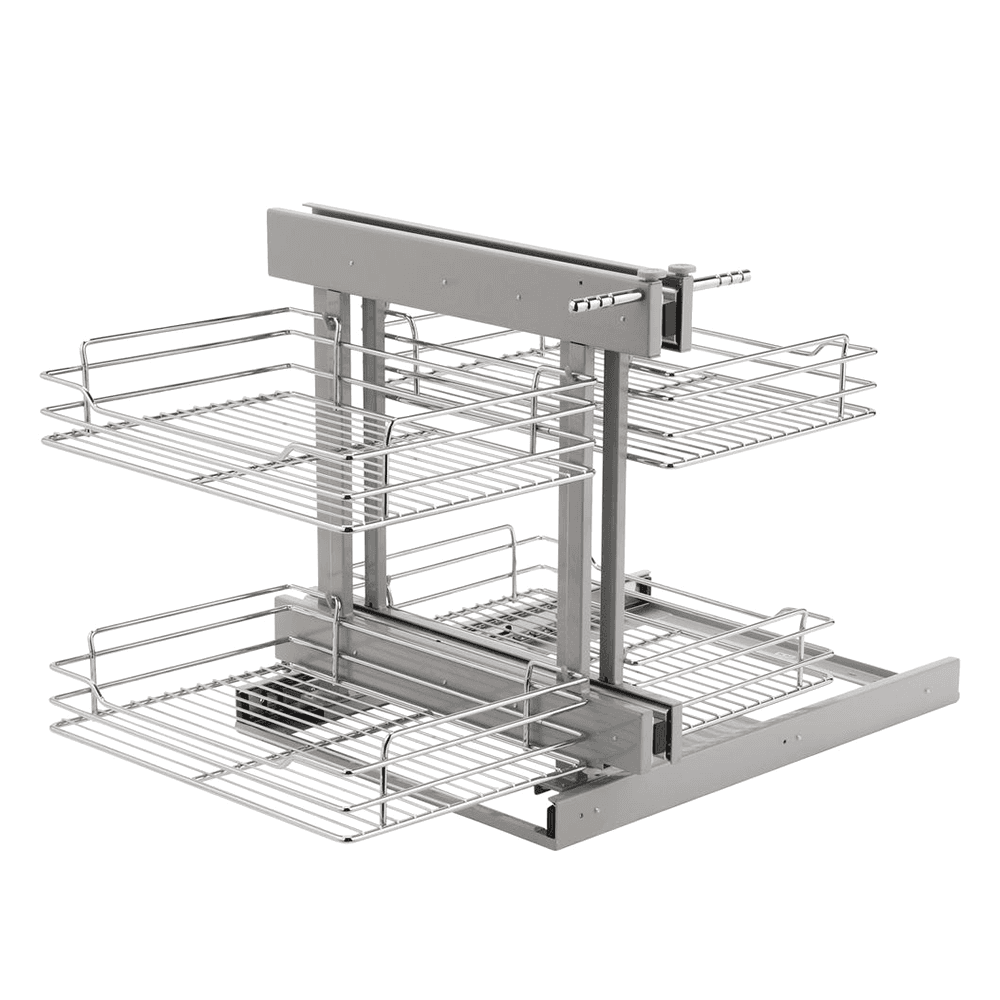 Universal Blind Corner Optimizer with Soft-Closing for 15" Cabinet Opening, Chrome - Main Image