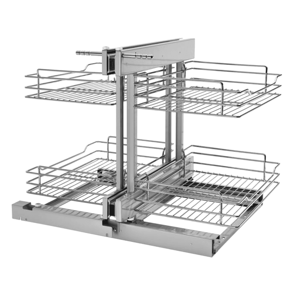 Universal Blind Corner Optimizer with Soft-Closing for 15" Cabinet Opening, Chrome - Alt Image 2