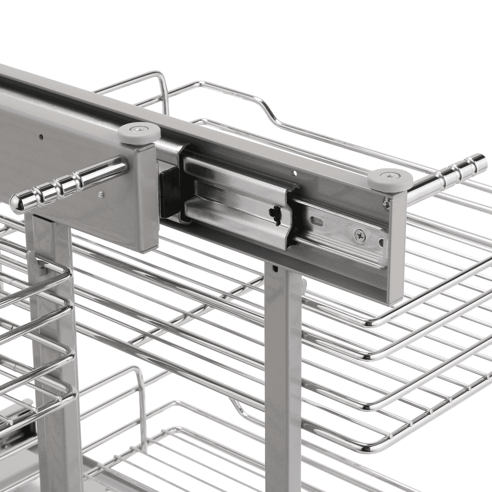 Universal Blind Corner Optimizer with Soft-Closing for 18" Cabinet Opening, Chrome - Alt Image 5