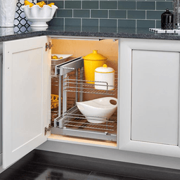 Universal Blind Corner Optimizer with Soft-Closing for 15" Cabinet Opening, Chrome - Alt Image 6