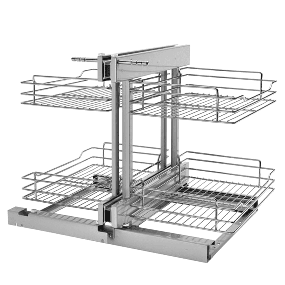 Universal Blind Corner Optimizer for 18" Cabinet Opening, Chrome - Main Image