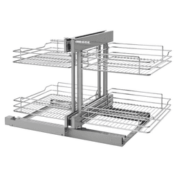 Universal Blind Corner Optimizer with Soft-Closing for 18" Cabinet Opening, Chrome - Main Image