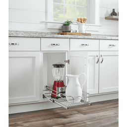 14-1/2" Single Wire Pull-Out Shelves with Soft-Closing, Chrome - Alt Image 1