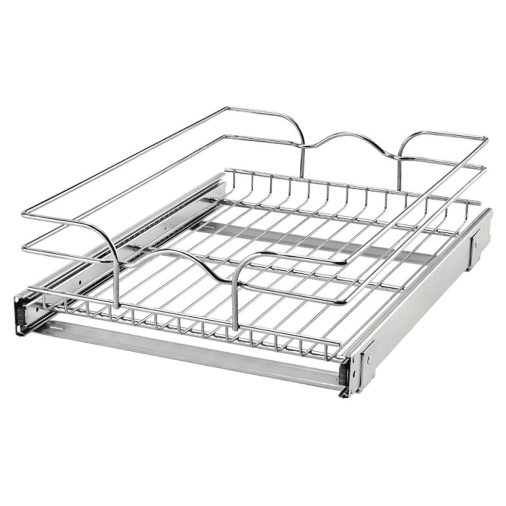 14-1/2" Single Wire Pull-Out Shelves with Soft-Closing, Chrome - Main Image