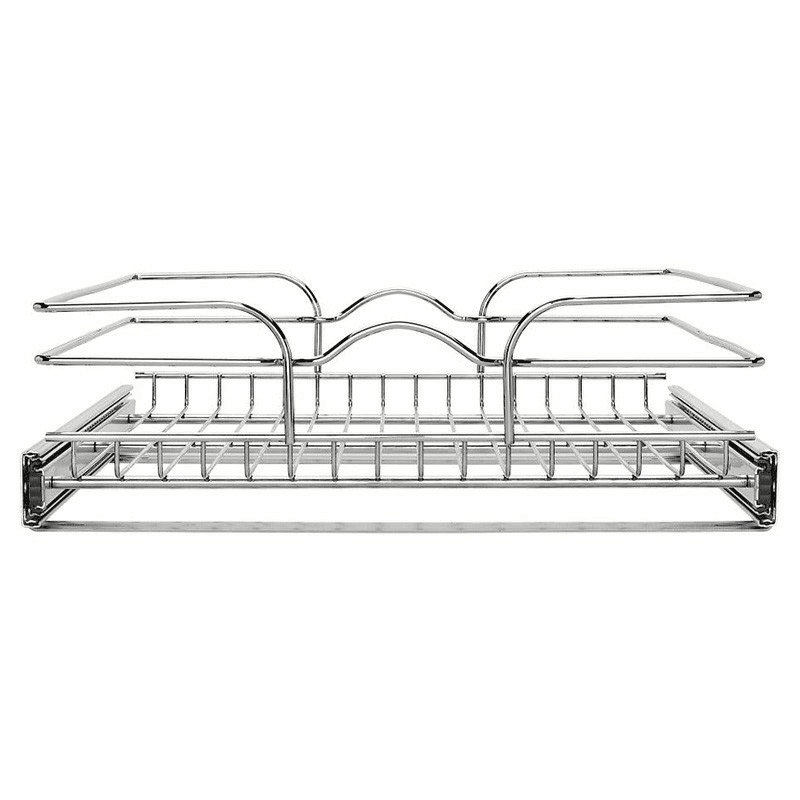 17-1/2" 1-Tier Wire Pull-Out Basket with 20" Slides, Chrome Alt 1 - Image