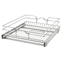 20-1/2" 1-Tier Wire Pull-Out Basket with 20" Slides, Chrome Alt 2 - Image