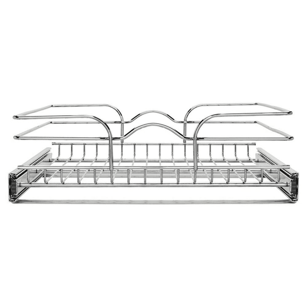 20-1/2" 1-Tier Wire Pull-Out Basket with 20" Slides, Chrome Alt 3 - Image