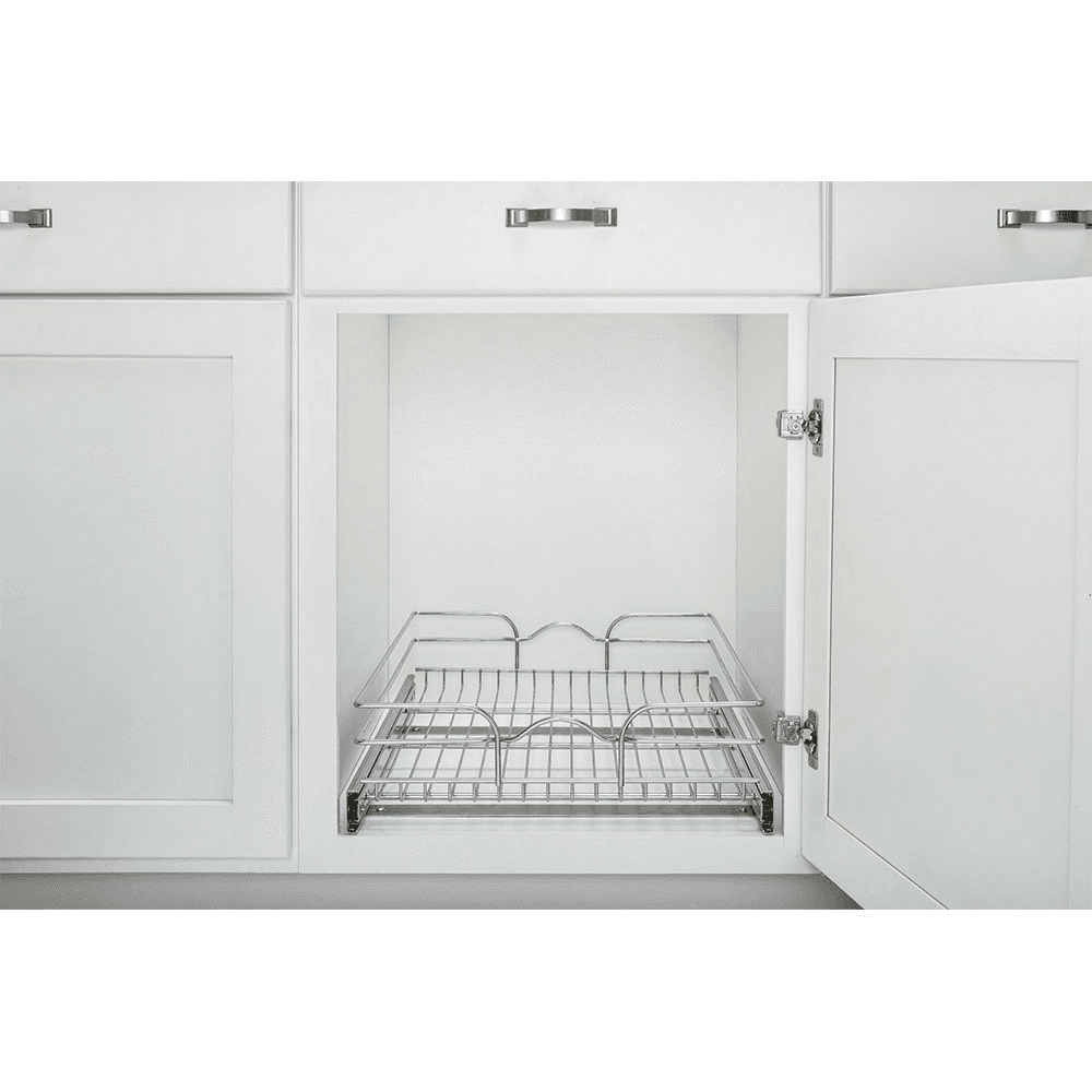 20-1/2" 1-Tier Wire Pull-Out Basket with 20" Slides, Chrome Alt 7 - Image