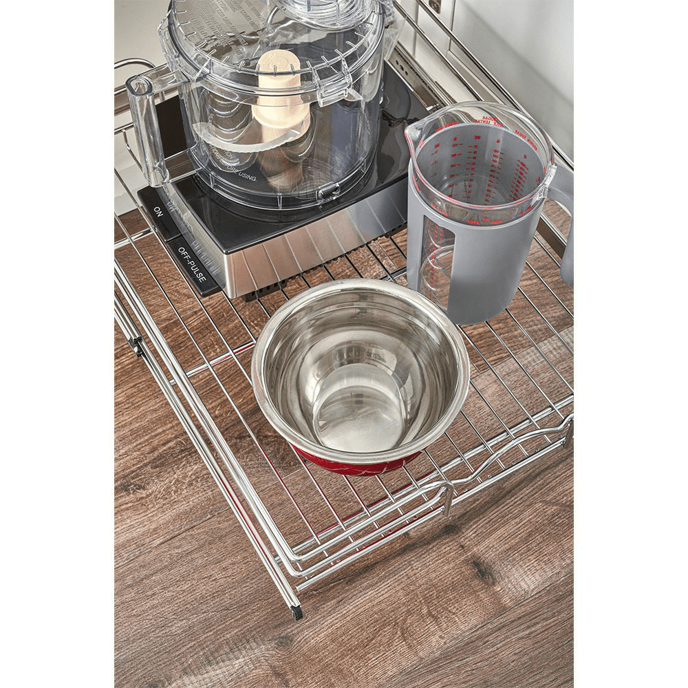 23-1/2" 1-Tier Wire Pull-Out Basket with 22" Slides, Chrome Alt 7 - Image