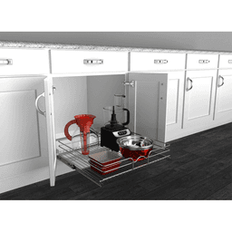 23-1/2" 1-Tier Wire Pull-Out Basket with 22" Slides, Chrome Alt 8 - Image