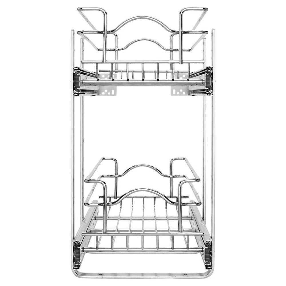 8-3/4" 2-Tier Wire Pull-Out Basket with 22" Slides, Chrome Alt 1 - Image
