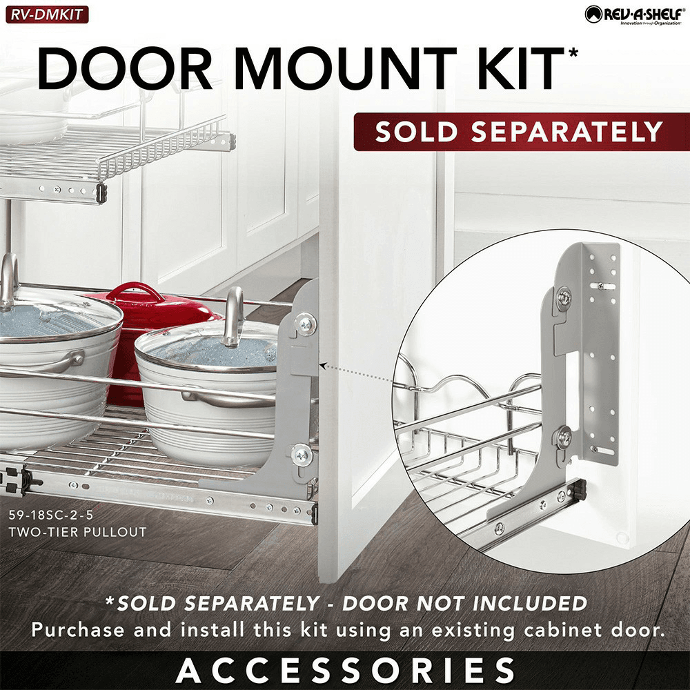8-3/4" 2-Tier Wire Pull-Out Basket with 22" Slides, Chrome Alt 13 - Image
