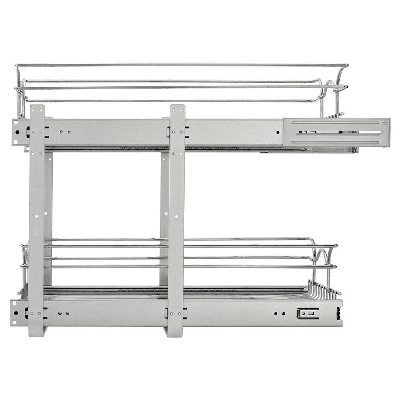 8-3/4" 2-Tier Wire Pull-Out Basket with 22" Slides, Chrome Alt 3 - Image