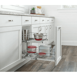 8-3/4" 2-Tier Wire Pull-Out Basket with 22" Slides, Chrome Alt 8 - Image
