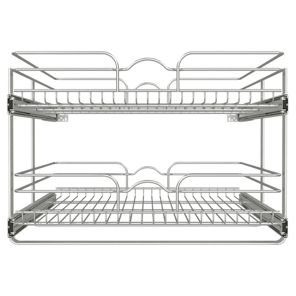 23-3/4" 2-Tier Wire Pull-Out Basket with 22" Slides, Chrome Alt 1 - Image