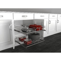 23-3/4" 2-Tier Wire Pull-Out Basket with 22" Slides, Chrome Alt 12 - Image