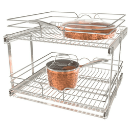 23-3/4" 2-Tier Wire Pull-Out Basket with 22" Slides, Chrome Alt 4 - Image