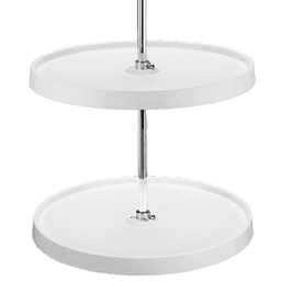 6001 24" Full-Circle Lazy Susan Tray (No Hardware), White, Bulk (12 Trays) - Main Image
