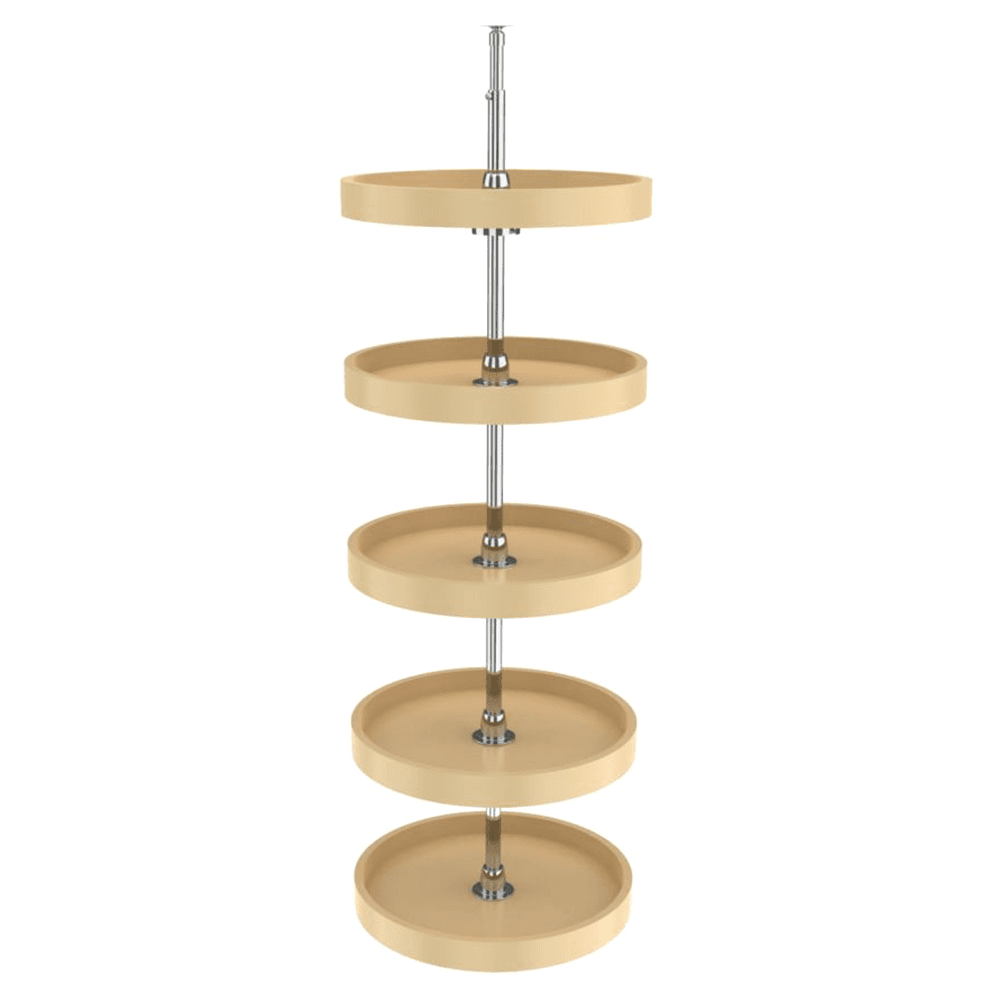6065 18" Full-Circle 5 Tray Lazy Susan Set, Almond - Alt Image 2