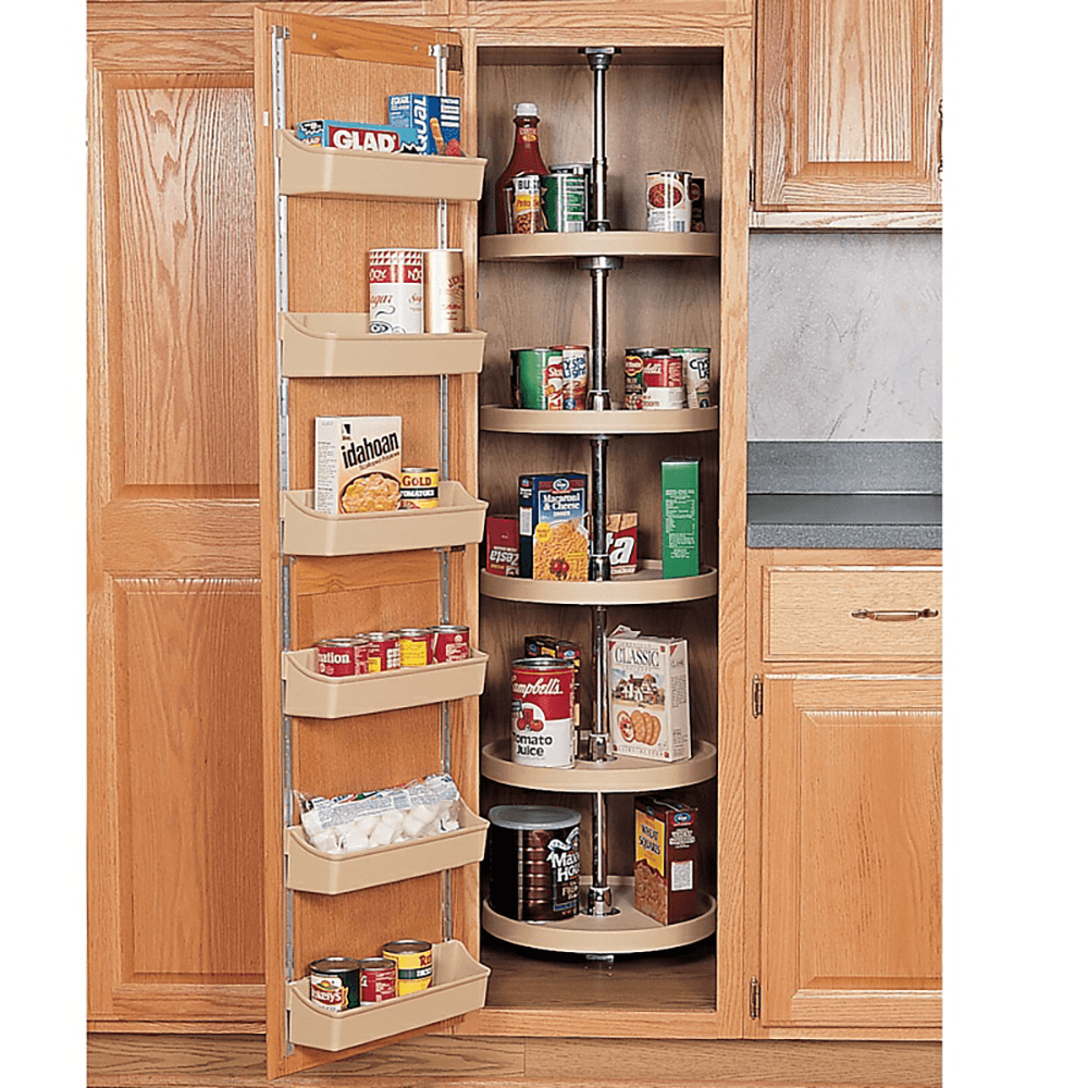 6065 18" Full-Circle 5 Tray Lazy Susan Set, Almond - Alt Image 1