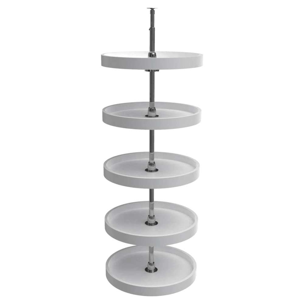 6065 18" Full-Circle 5 Tray Lazy Susan Set, White - Main Image