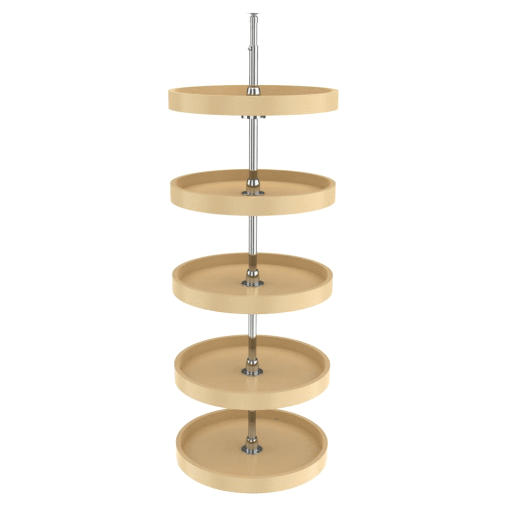 6065 18" Full-Circle 5 Tray Lazy Susan Set, Almond - Main Image