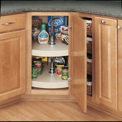 6072 20" Full-Circle 2 Tray Lazy Susan Set, Almond - Alt Image 1