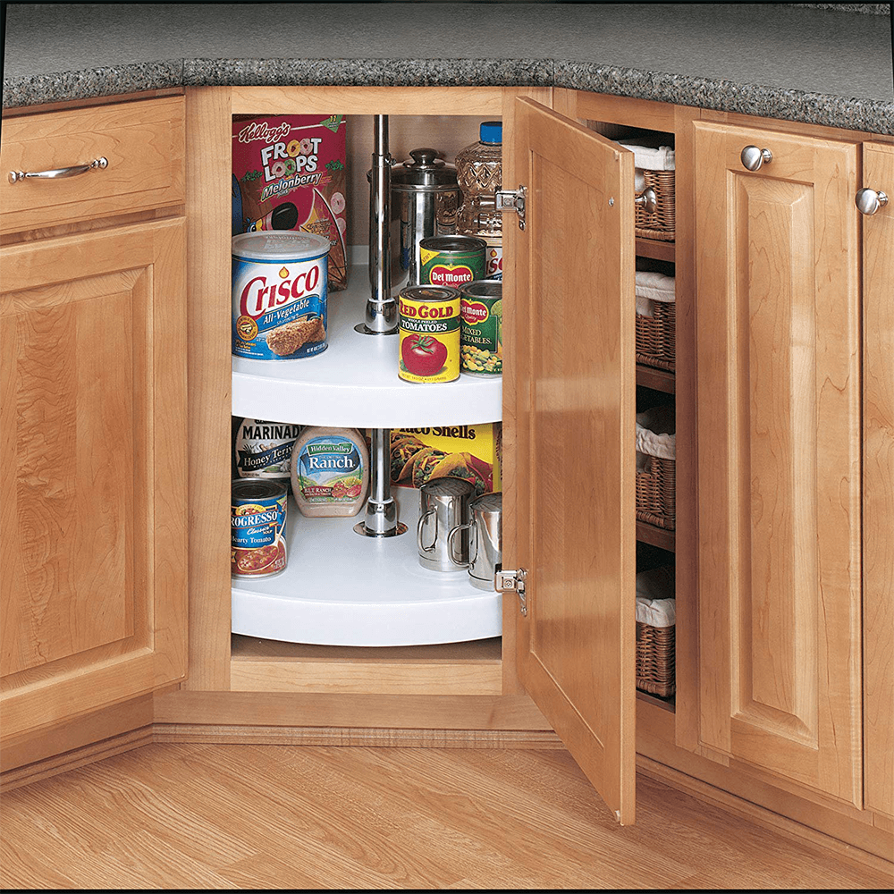 6072 32" Full-Circle 2 Tray Lazy Susan, White - Alt Image 2