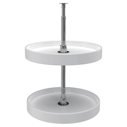 6072 20" Full-Circle 2 Tray Lazy Susan Set, White - Alt Image 2