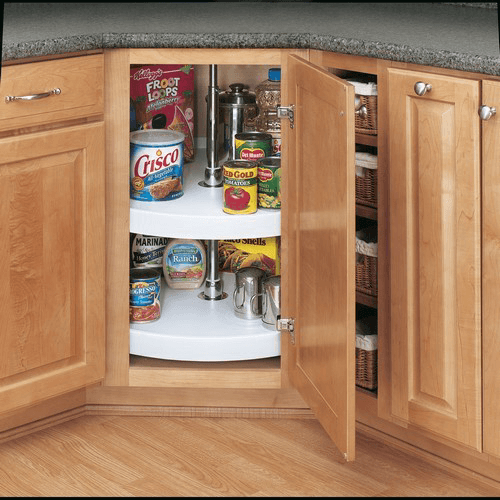 6072 20" Full-Circle 2 Tray Lazy Susan Set, White - Alt Image 1