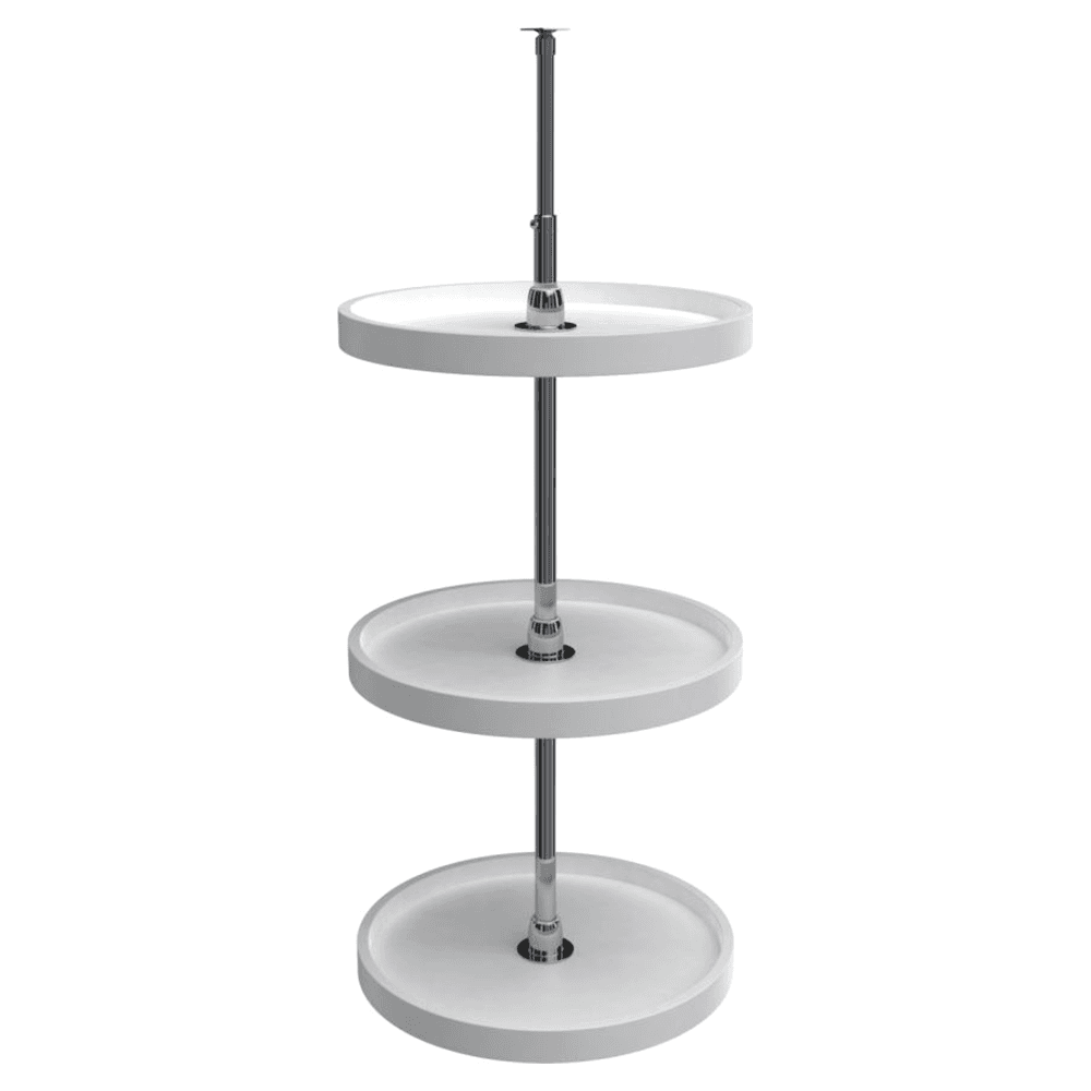 6073 18" Full-Circle 3 Tray Lazy Susan, White - Main Image