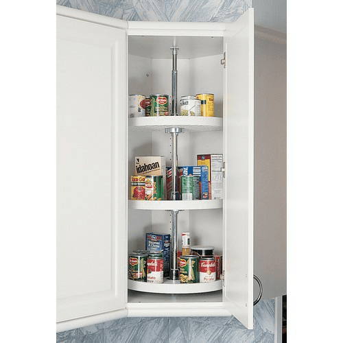 6073 18" Full-Circle 3 Tray Lazy Susan, White - Alt Image 1