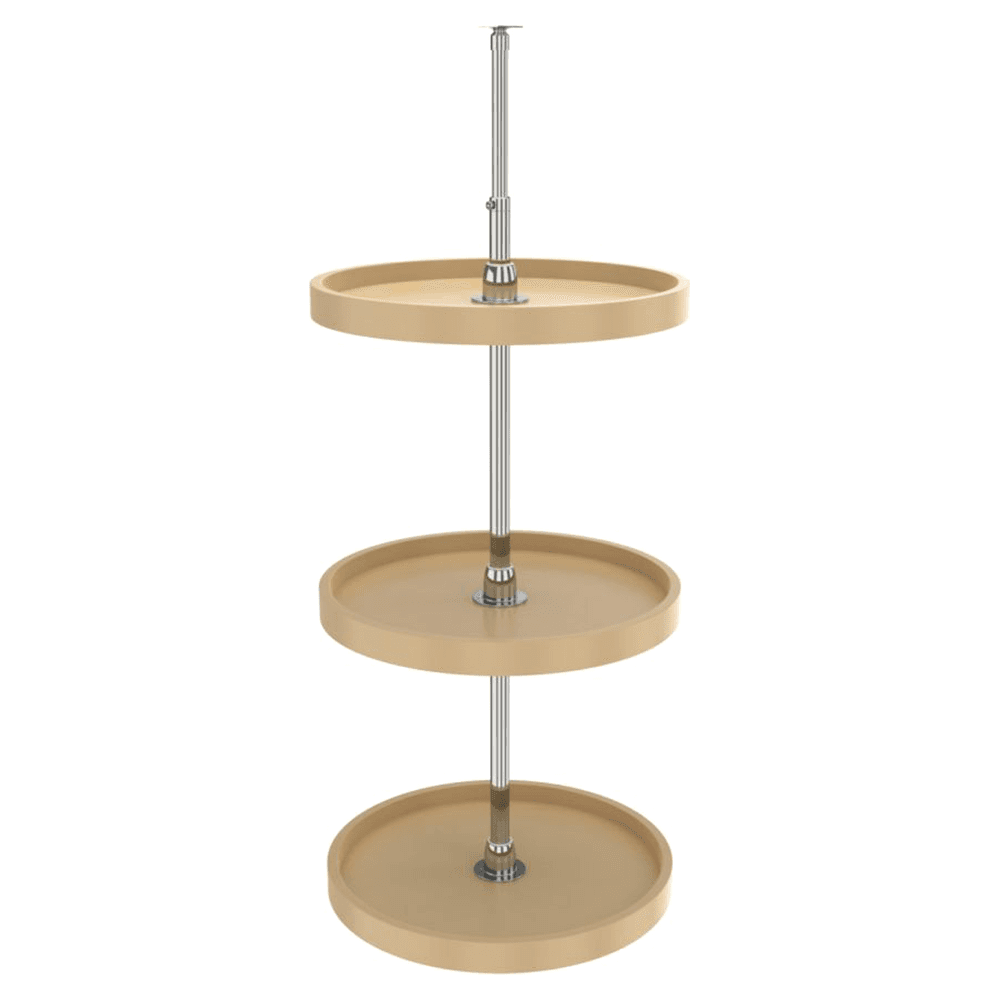6073 18" Full-Circle 3 Tray Lazy Susan, Almond - Main Image